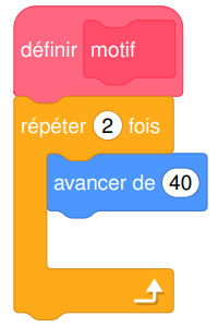 Script Scratch à compléter pour tracer un motif.