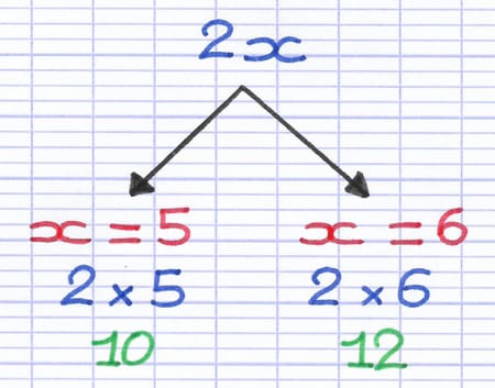 L’écriture littérale 2x représente un nombre entier naturel pair.