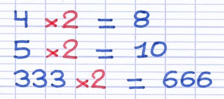Démonstration que le résultat d’une multiplication par deux est toujours un nombre pair.