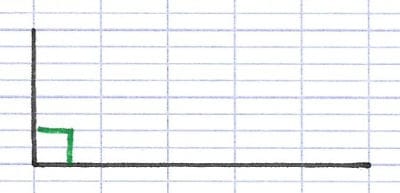 Un angle droit formé de deux demi-droites perpendiculaires.