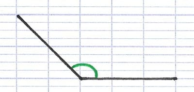Un angle obtus formé de deux demi-droites.