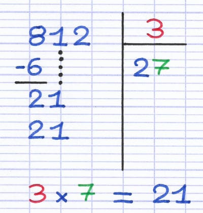 Le diviseur est multiplié par le deuxième chiffre du quotient.