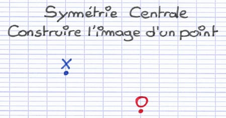 Point X dont on cherche à construire l’image par symétrie centrale de centre O.