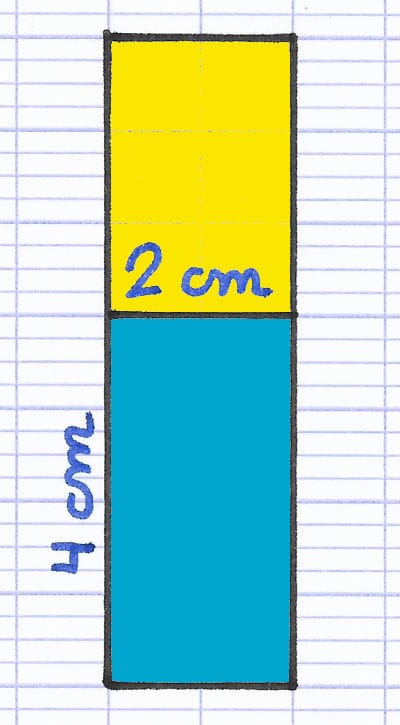 Indication que les deux premiers rectangles du patron du pavé droit ont un côté en commun.