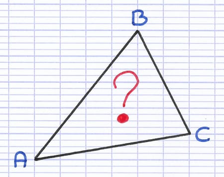 Triangle ABC dont on cherche à tracer les hauteurs.