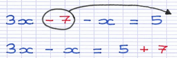 Les termes indépendants sont regroupés au sein du même membre de l’équation.