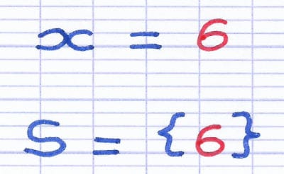 Notation de la solution de l’équation : x = 6 donc S = {6}.