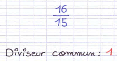 Une fraction irréductible car son seul diviseur commun est 1.