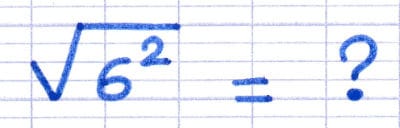 Racine carrée d’une puissance carrée que l’on souhaite calculer : √6².