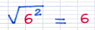 Le résultat de la racine carrée de puissance carrée √6² est 6.