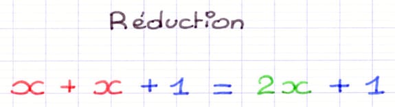 La somme de deux entiers consécutifs est réduite : x + x + 1 = 2x + 1.