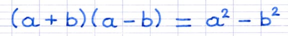 Identité remarquable de la différence de deux carrés à démontrer : (a + b)(a - b) = a² - b².