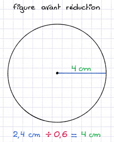 Les longueurs de la figure sont divisées par le coefficient de réduction.