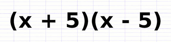 Exemple d’une identité remarquable à développer : (x + 5)(x - 5).