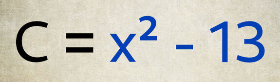 Exemple d’une expression sans carré parfait à factoriser : C = x² - 13.