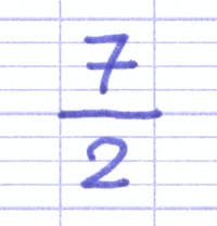 Fraction 7/2 à écrire en la somme d’un nombre entier.