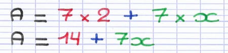 Simplification de la forme développée de l’expression littérale.