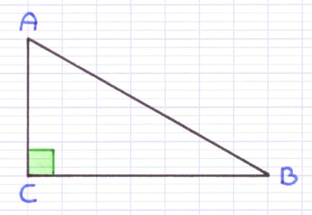 Triangle rectangle ABC rectangle en C.